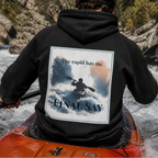 Black eco hoodie with hood and large back graphic print