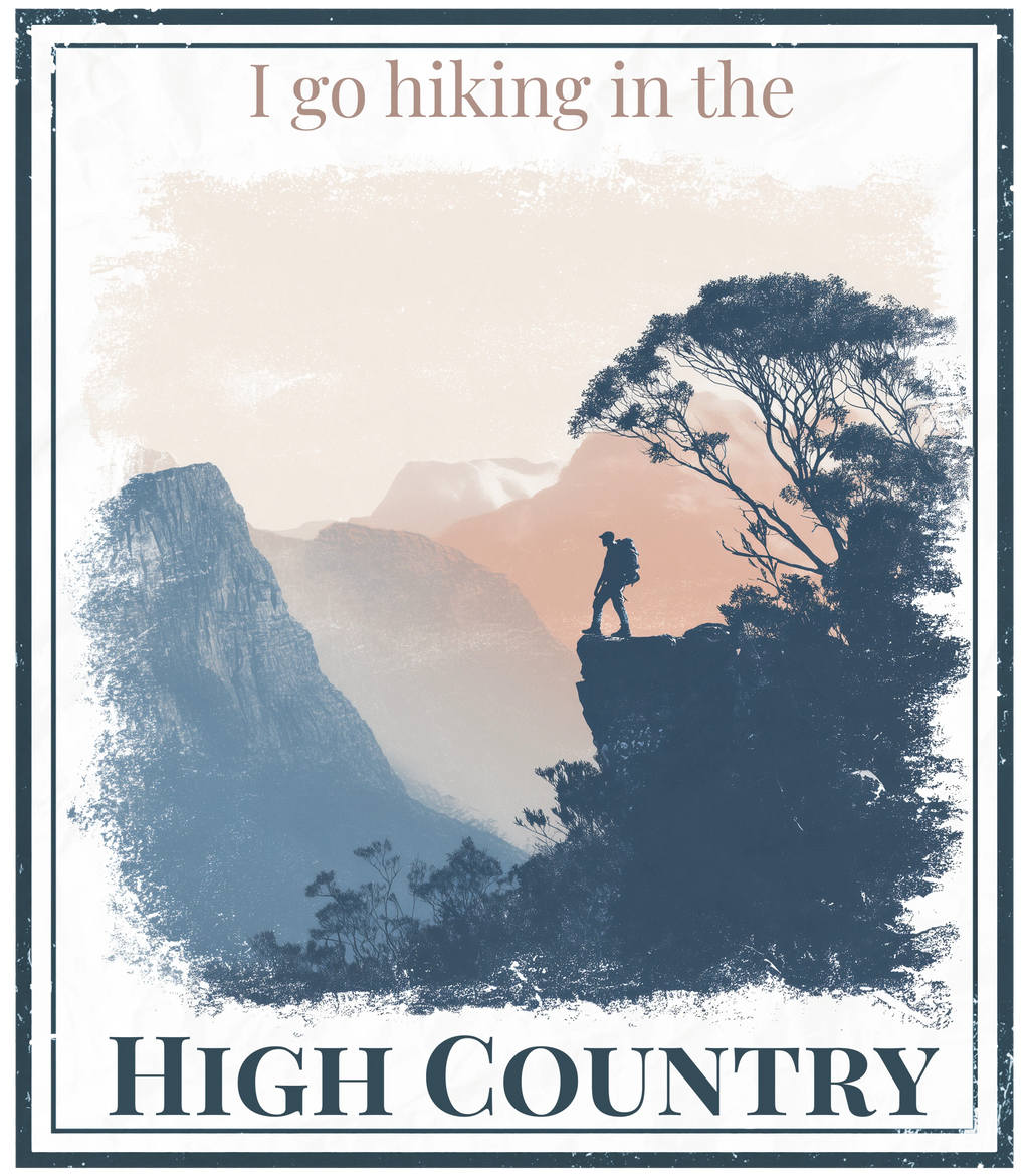Graphic slogan T-shirt design: High Country