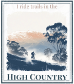 High Country hoodie graphic with cyclist, mountains, trees, and HIGH COUNTRY text