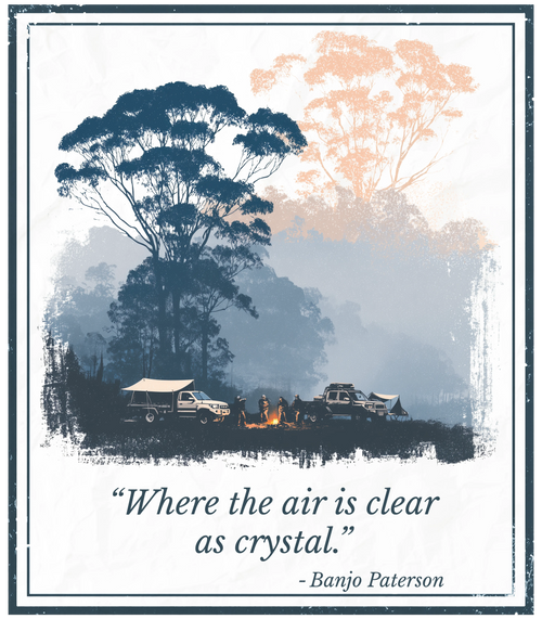 Framed landscape quote graphic print on a hooded eco sweatshirt front
