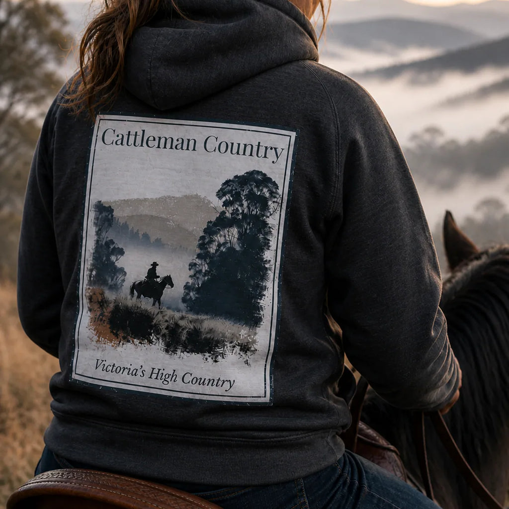 Black eco hoodie with back graphic print, hood, and kangaroo pocket
