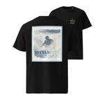 Organic Tee, black front graphic with rider and text 'Mitta Mitta'