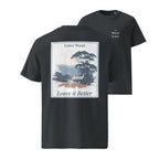 Black Organic Tee with front “Leave it Better” Leave Wood graphic