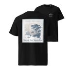 Organic Tee «Above the Snowline» schwarz, Vorderseite mit Landschaftsprint
