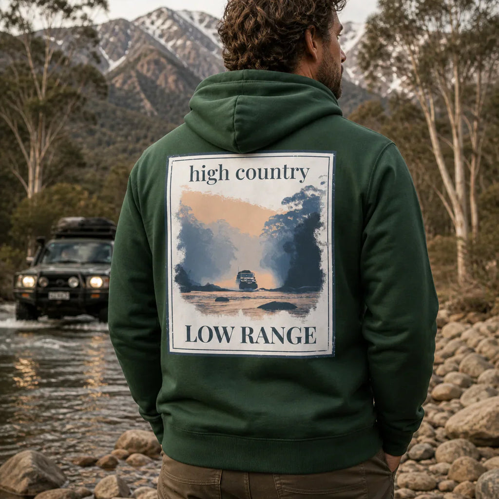 Green eco hoodie, hooded sweatshirt with large back print panel and kangaroo pocket