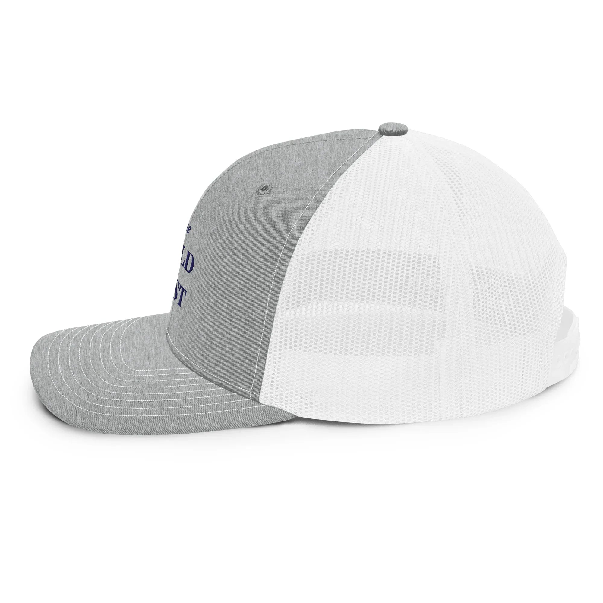 Trucker Cap Wild East, Seitenansicht: graue Front mit weißem Mesh