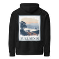 Black Eco hoodie with “FULL SEND!” back graphic