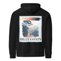 Black eco hoodie with hood and large back print reading “BILLY GOATS”