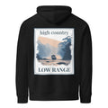 Black eco hoodie with hood and large back graphic print panel