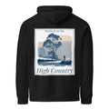 Black hoodie with hood and large back “High Country” graphic