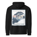 Black eco hoodie with large back graphic and hood