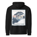 Black eco hoodie with large back graphic and hood