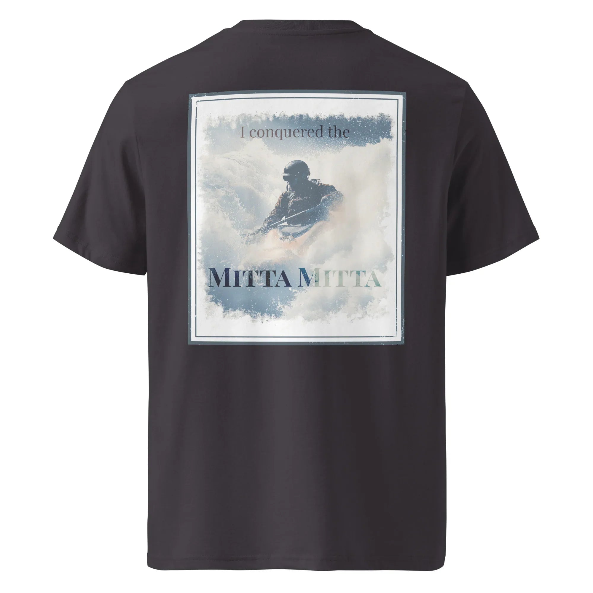 Organic Tee (Anthracite grey) - back graphic print with “Mitta Mitta”
