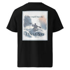 Organic tee back (black): crew-neck T-shirt with “FINAL SAY” square graphic