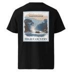 Organic Tee „Whitewater High Country“ in Schwarz, großer Rückenprint