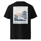 Camiseta negra con gráfico trasero “I ride trails in the… HIGH COUNTRY”