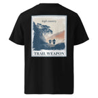 Organic Tee "Trail Weapon" back print, black crew neck