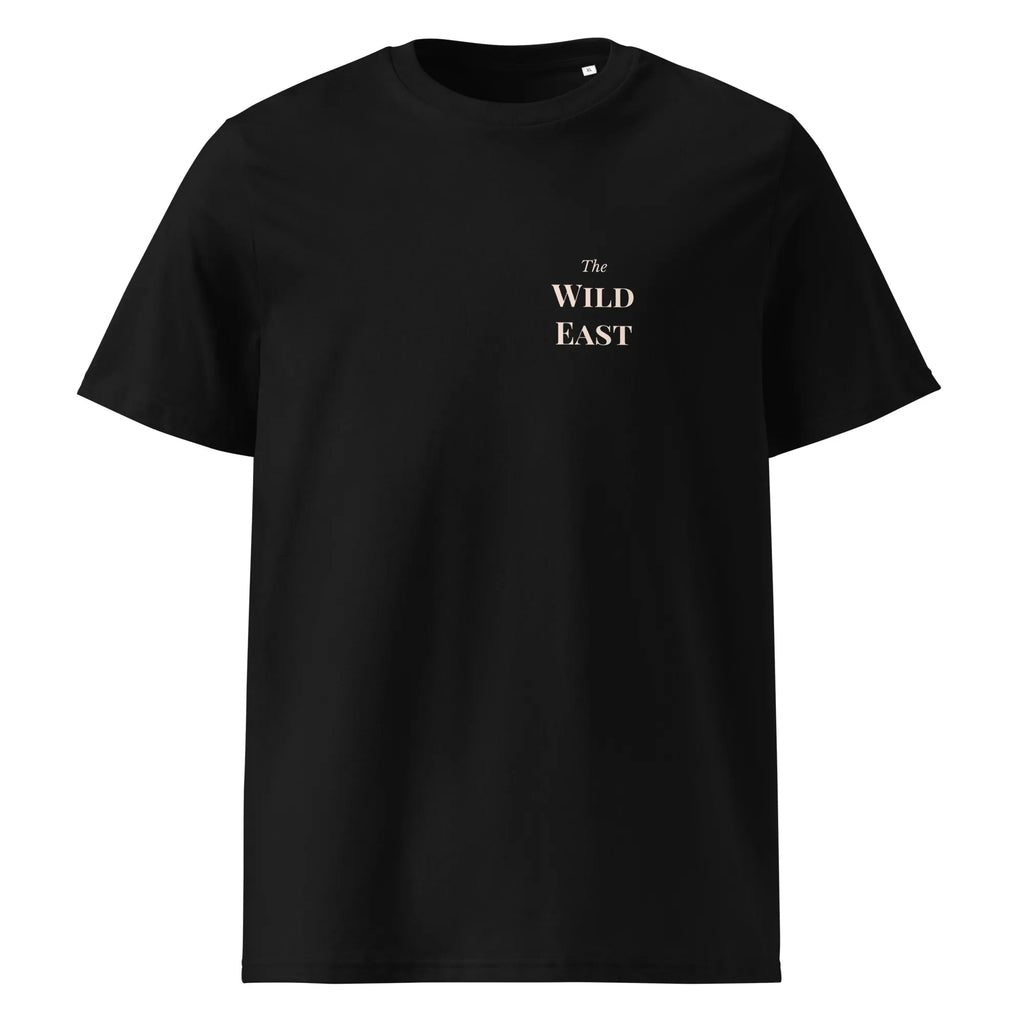Organic T-shirt, black, front chest logo "The Wild East"