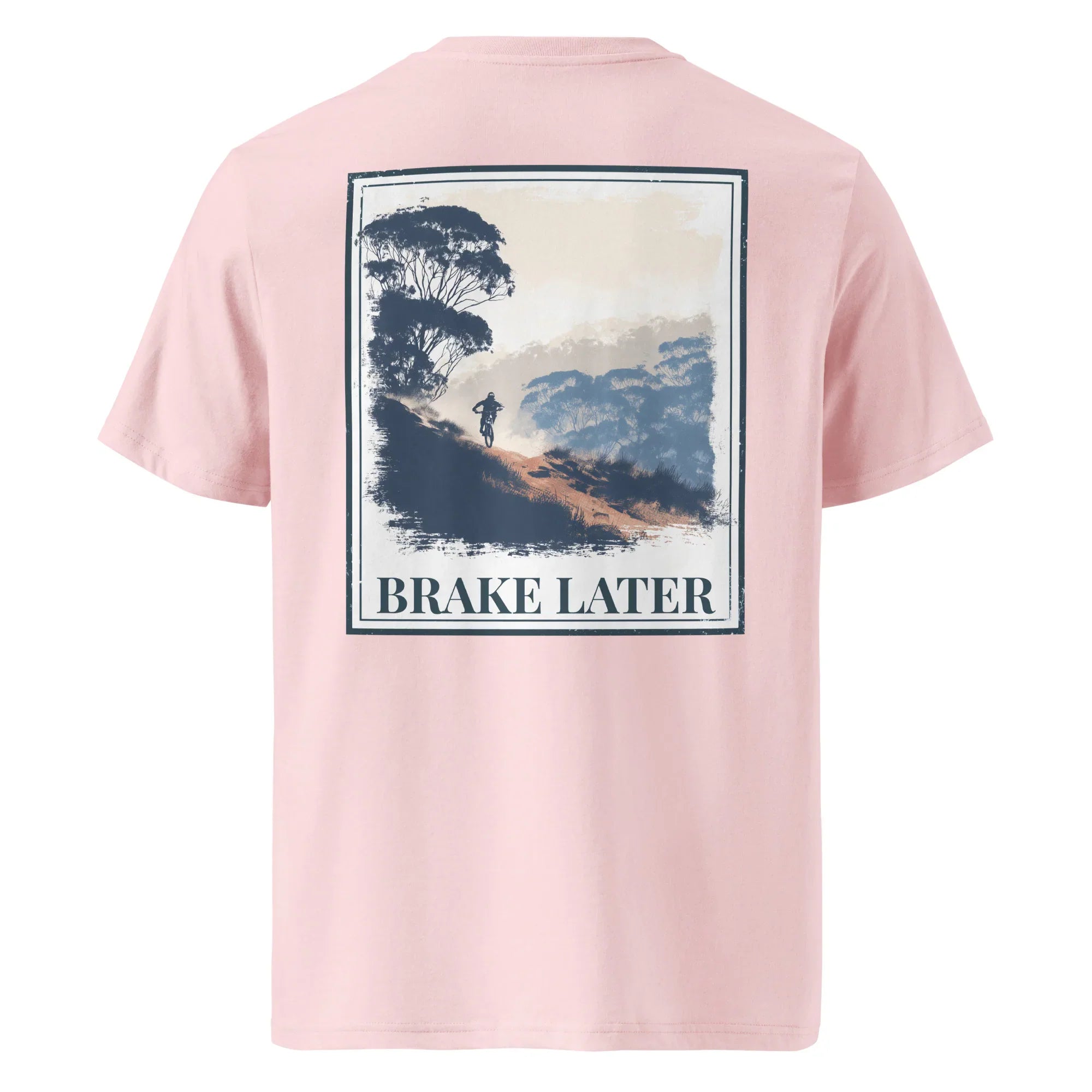Organic Tee - Brake Later, light pink: back graphic box print