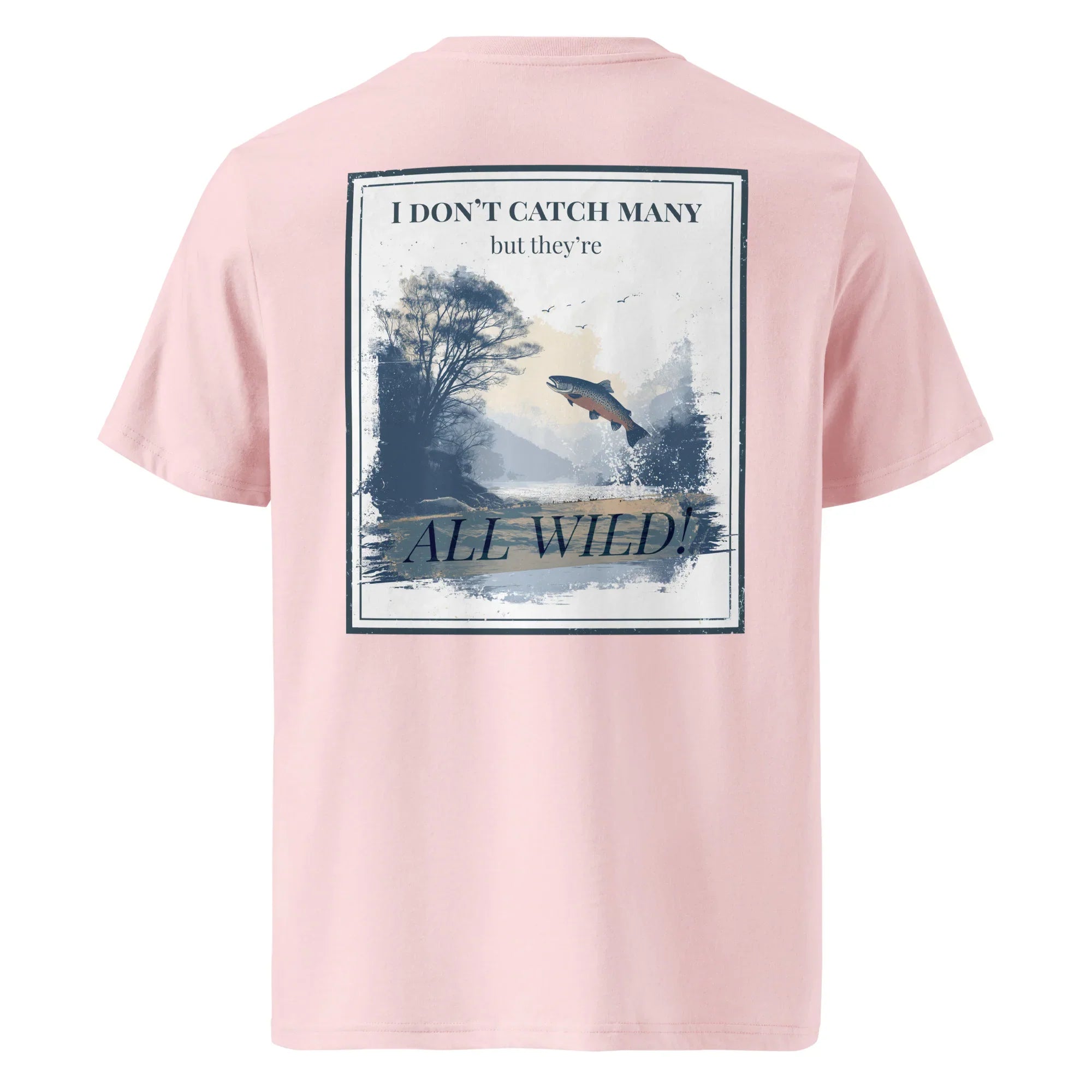Organic Tee - All Wild in dusty pink with back wildlife scene graphic print