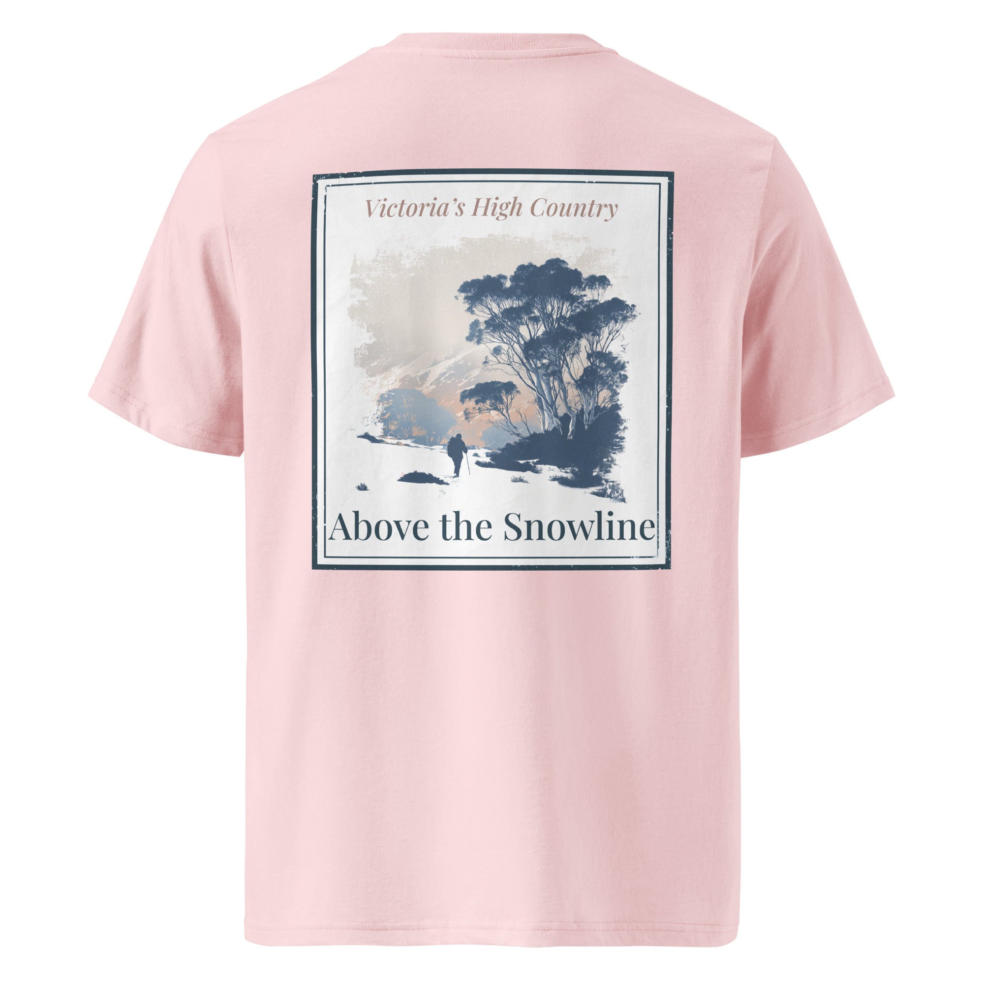 Organic tee in pink with large back graphic print