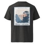 Anthracite grey T-shirt with 'HIGH COUNTRY' back hiking graphic