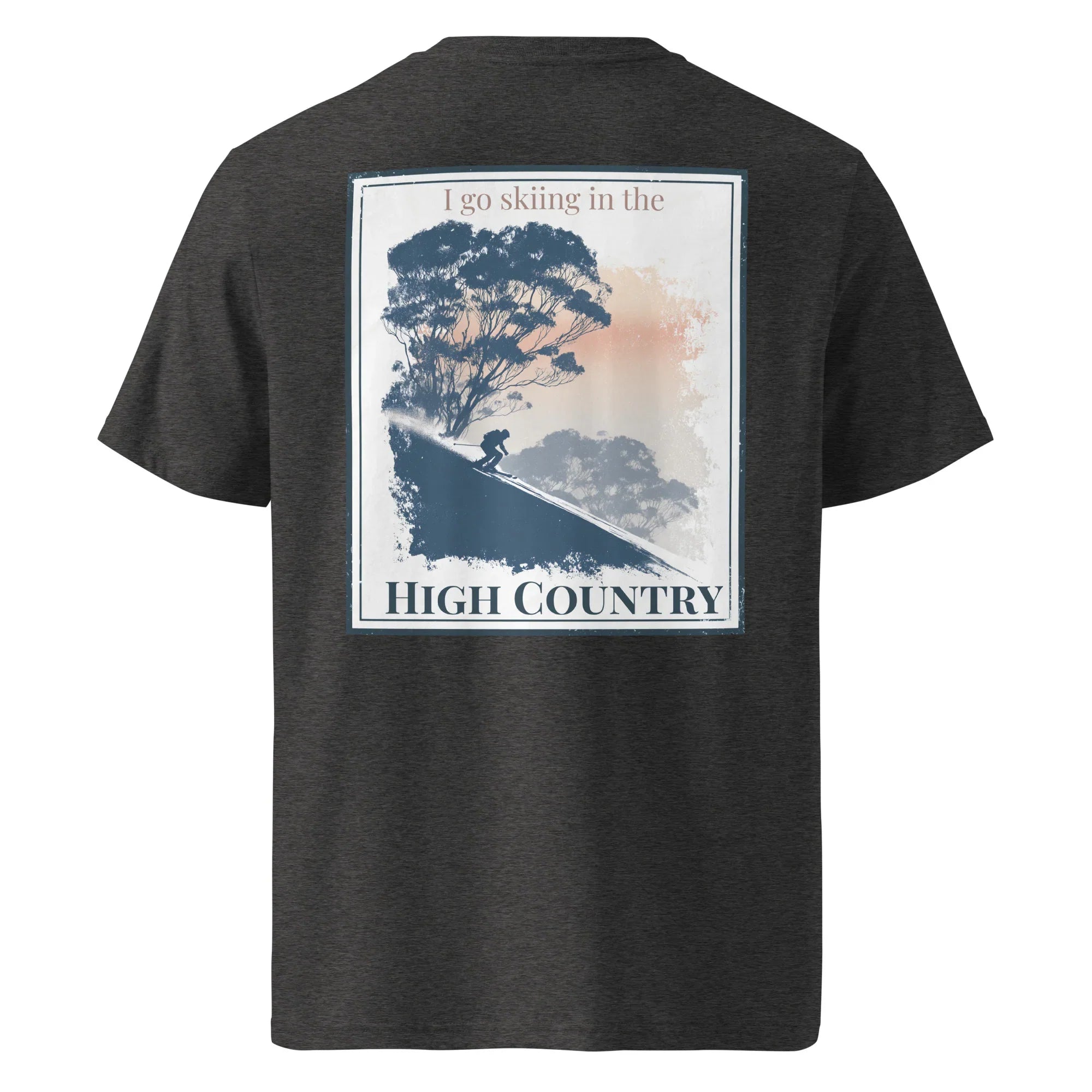 Organic Tee back graphic “High Country”, anthracite gray