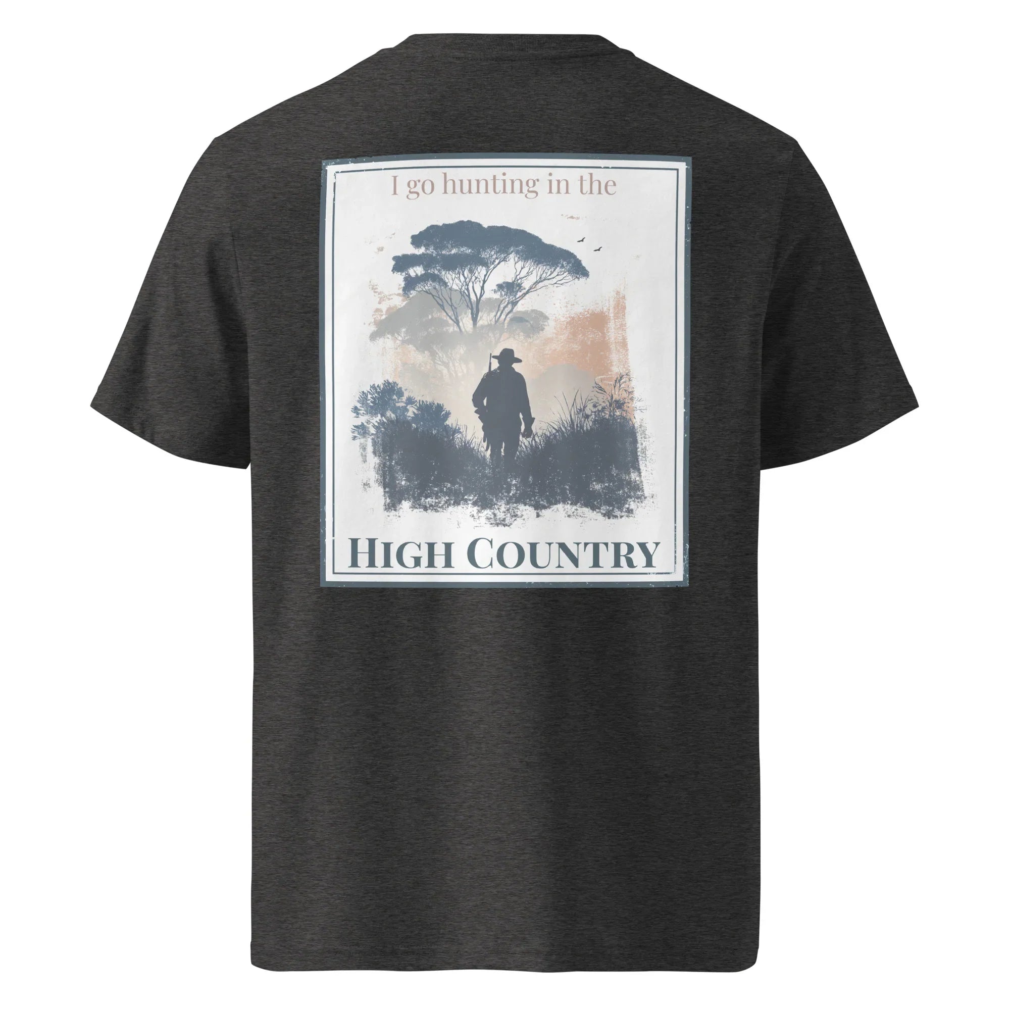 T-shirt gris chiné avec grand imprimé “High Country” au dos