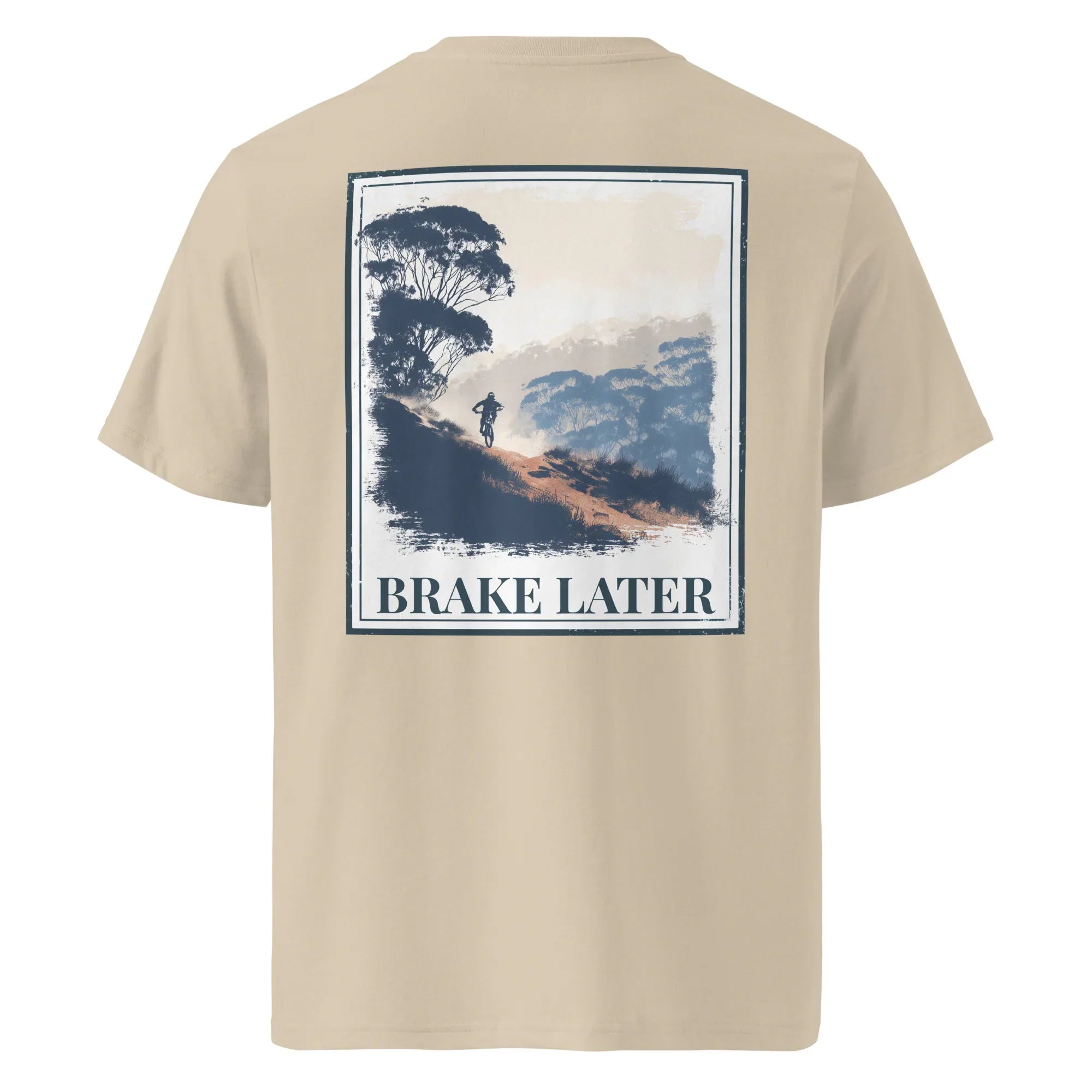Organic Tee - Brake Later, beige: back graphic box print
