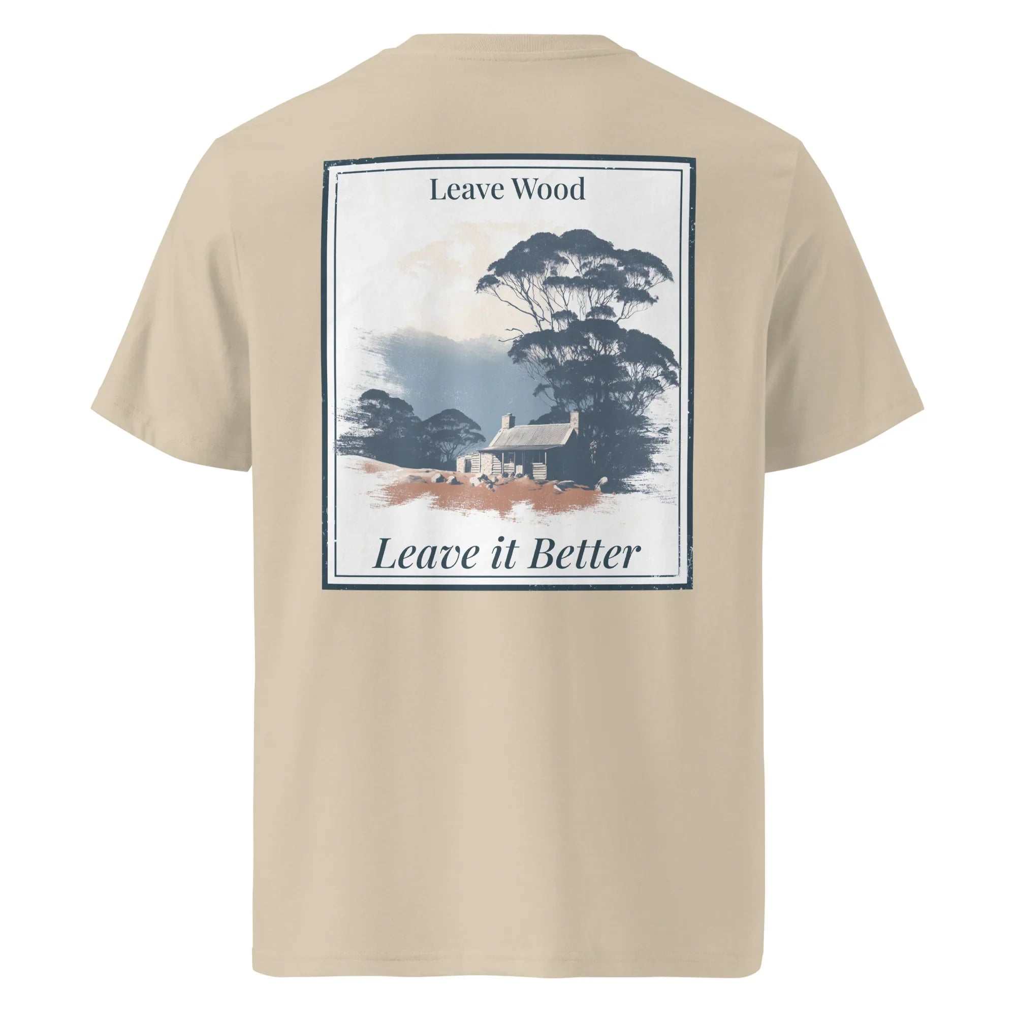 Beiges T‑Shirt, Rückenprint „Leave it Better“