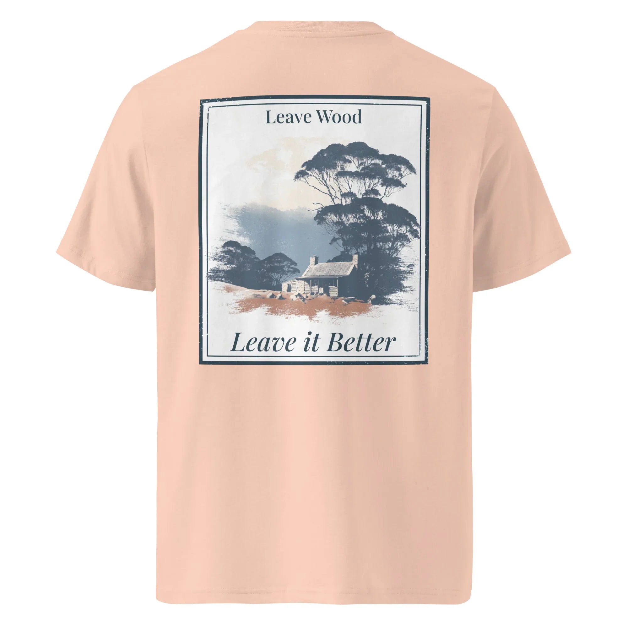 Pfirsichfarbenes T‑Shirt, Rückenprint „Leave it Better“
