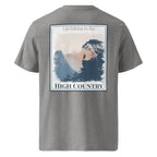 T-shirt biologique gris chiné, imprime « High Country » au dos