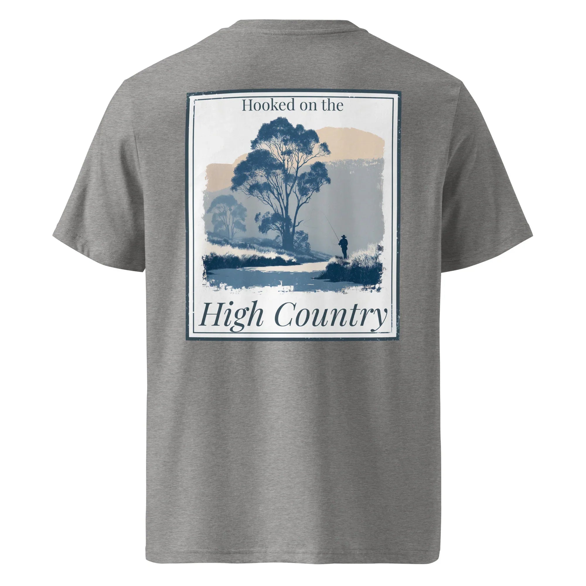 Organic Tee grigio chiaro con stampa “High Country” sul retro