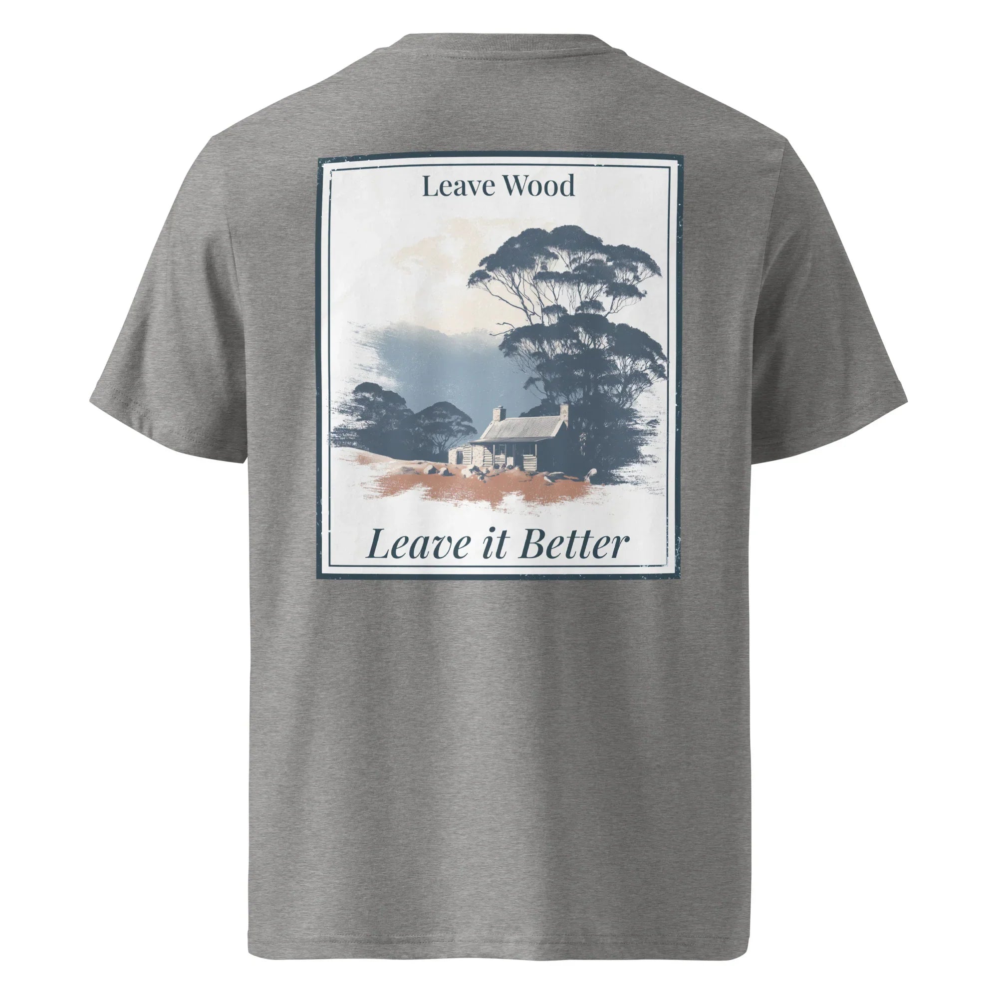Grau meliertes T‑Shirt, Rückenprint „Leave it Better“