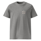 Organic Tee - The Wild East, dark heather grey; small front logo text.