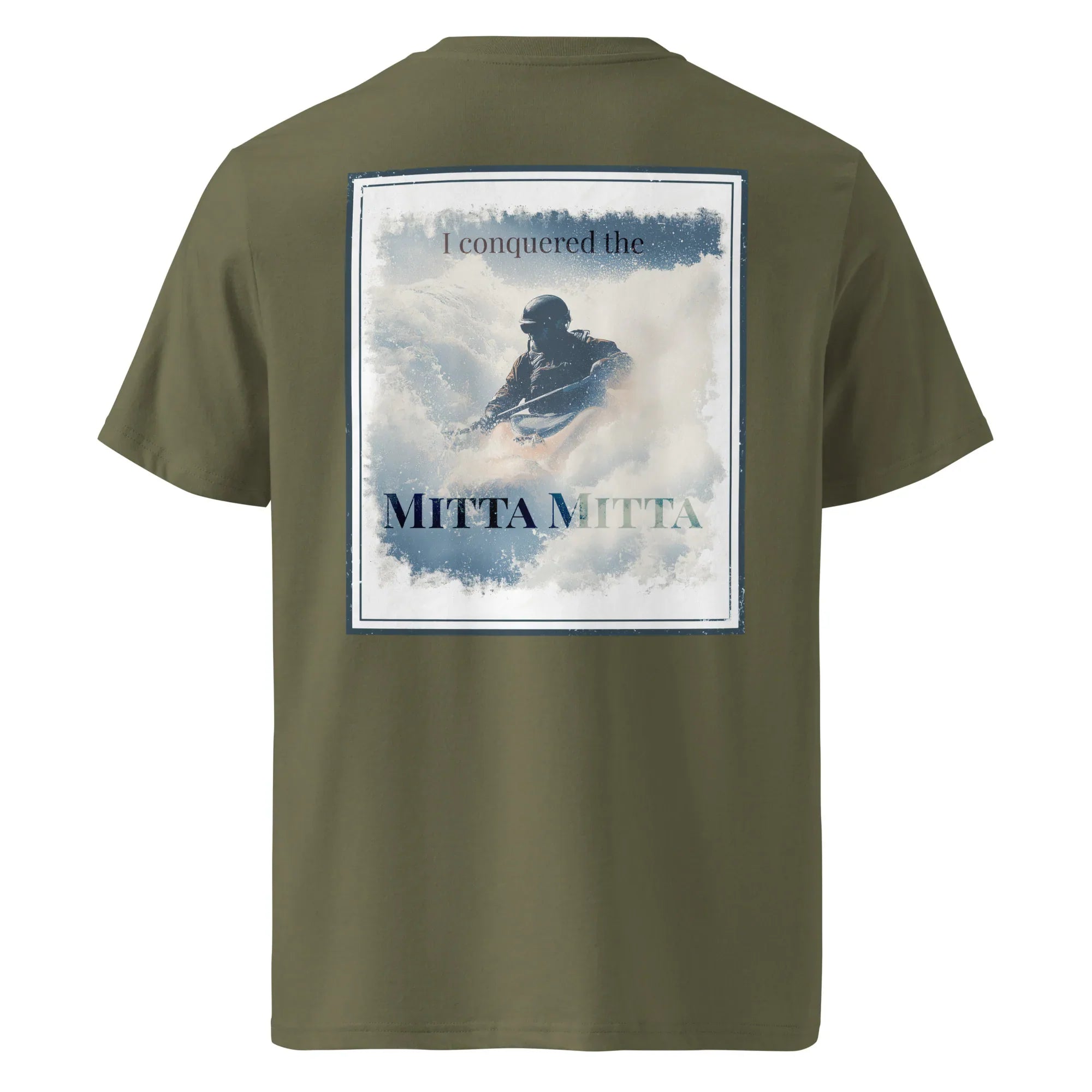 Organic Tee (Khaki) - back graphic print with “Mitta Mitta”