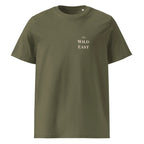 Organic T-Shirt Khaki – front "The Wild East" text logo