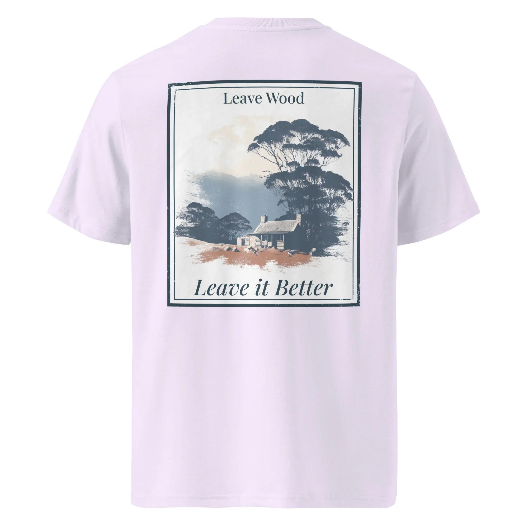Fliederfarbenes T‑Shirt, Rückenprint „Leave it Better“