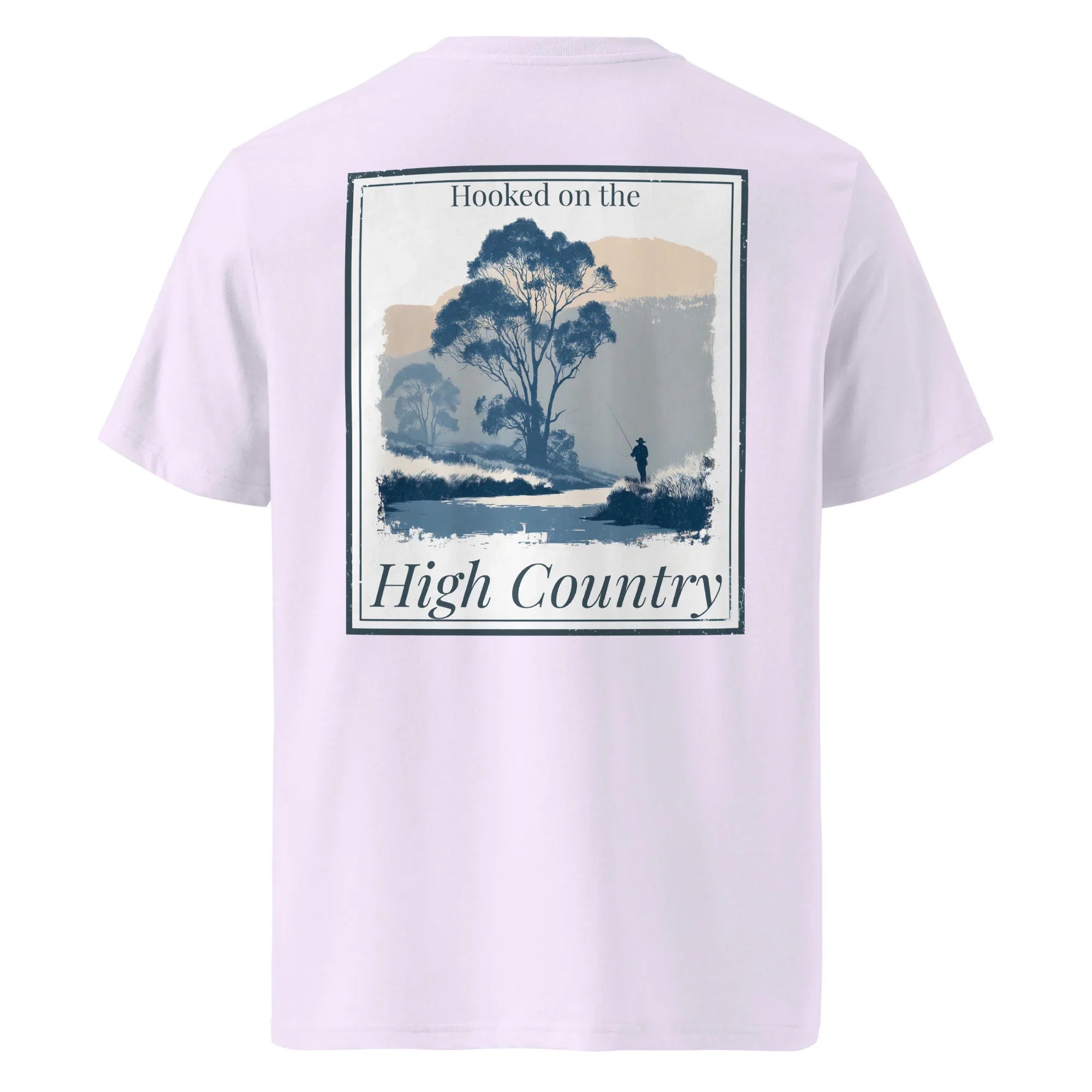 Organic Tee lilla chiaro con stampa “High Country” sul retro