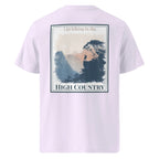Lavender Organic T-shirt, back graphic 'High Country'