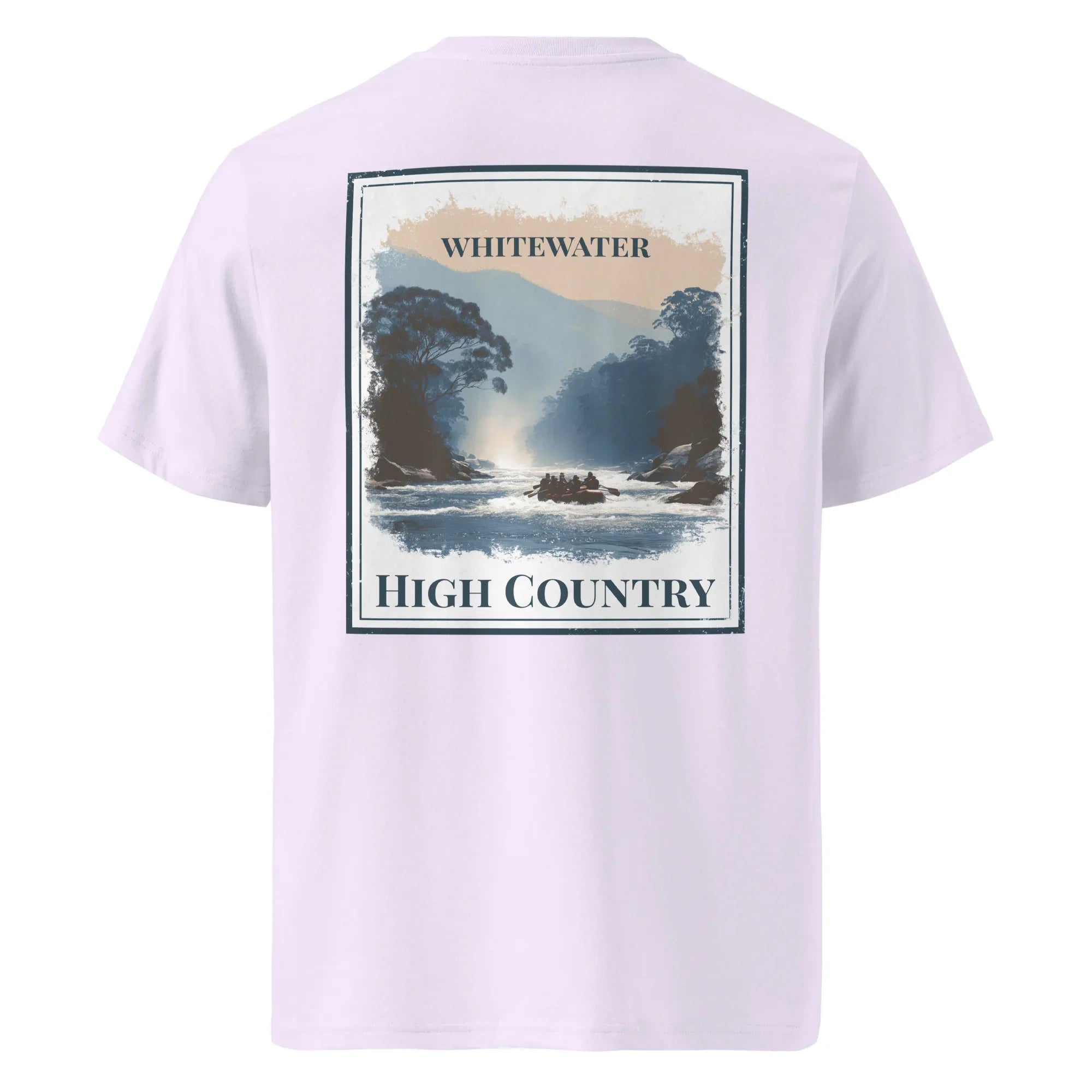 Organic Tee white, back graphic “WHITEWATER HIGH COUNTRY”