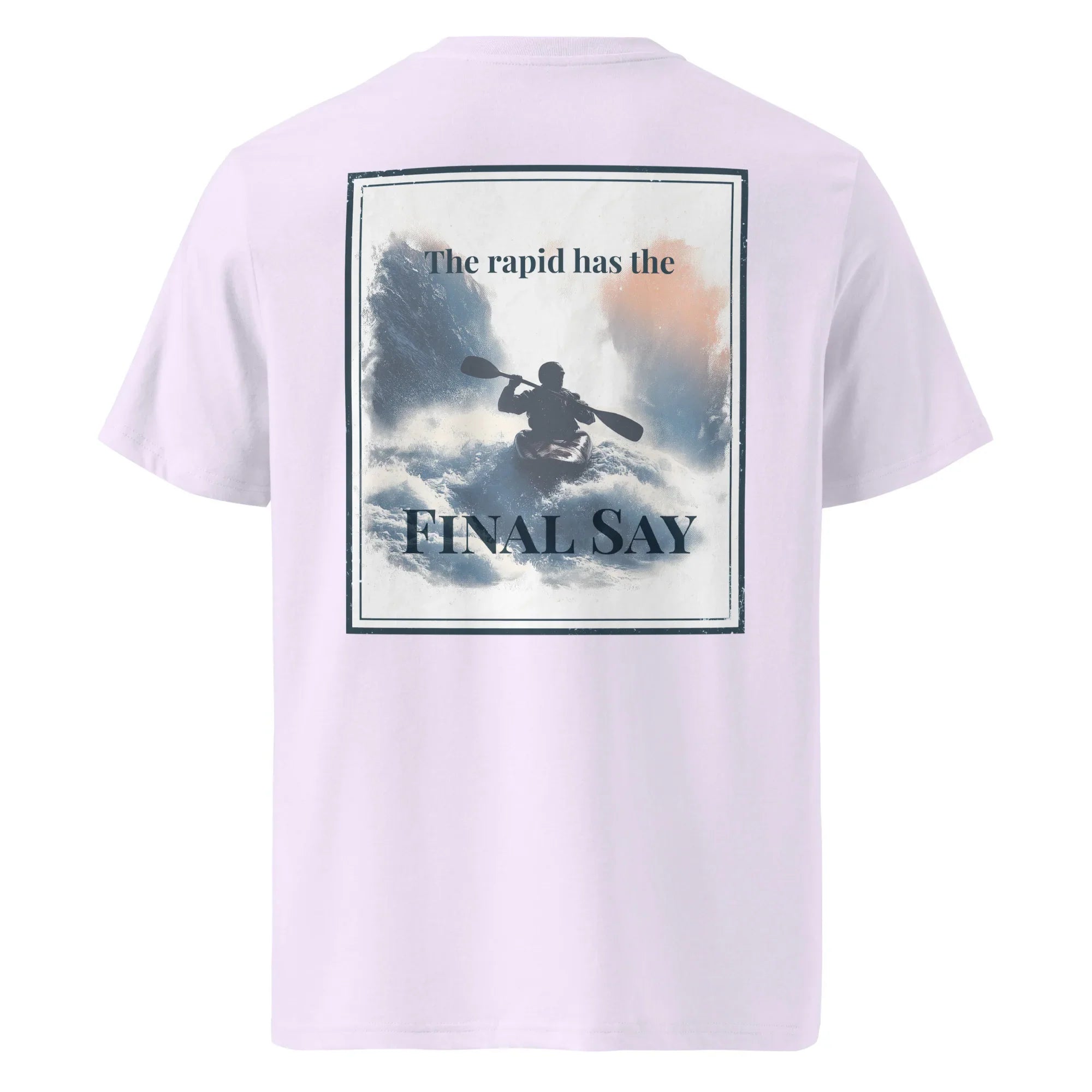 Organic Tee Lavender, Rückseite mit „Final Say“-Motivprint