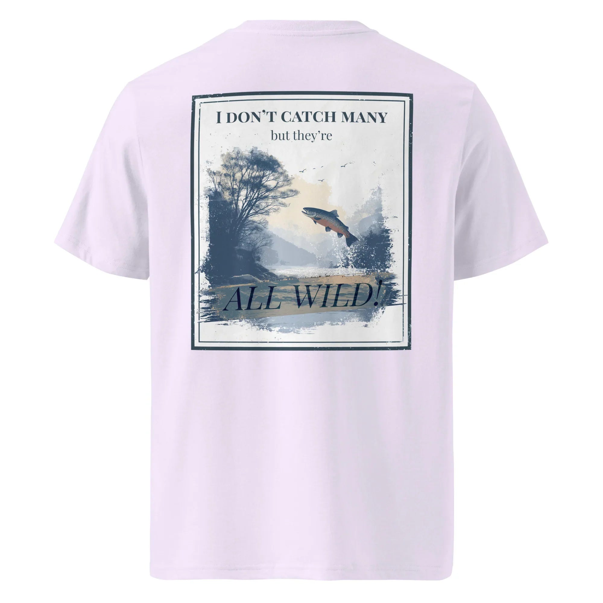 Organic Tee - All Wild in lavender with back wildlife scene graphic print