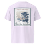 Organic tee in lavender with large back graphic print