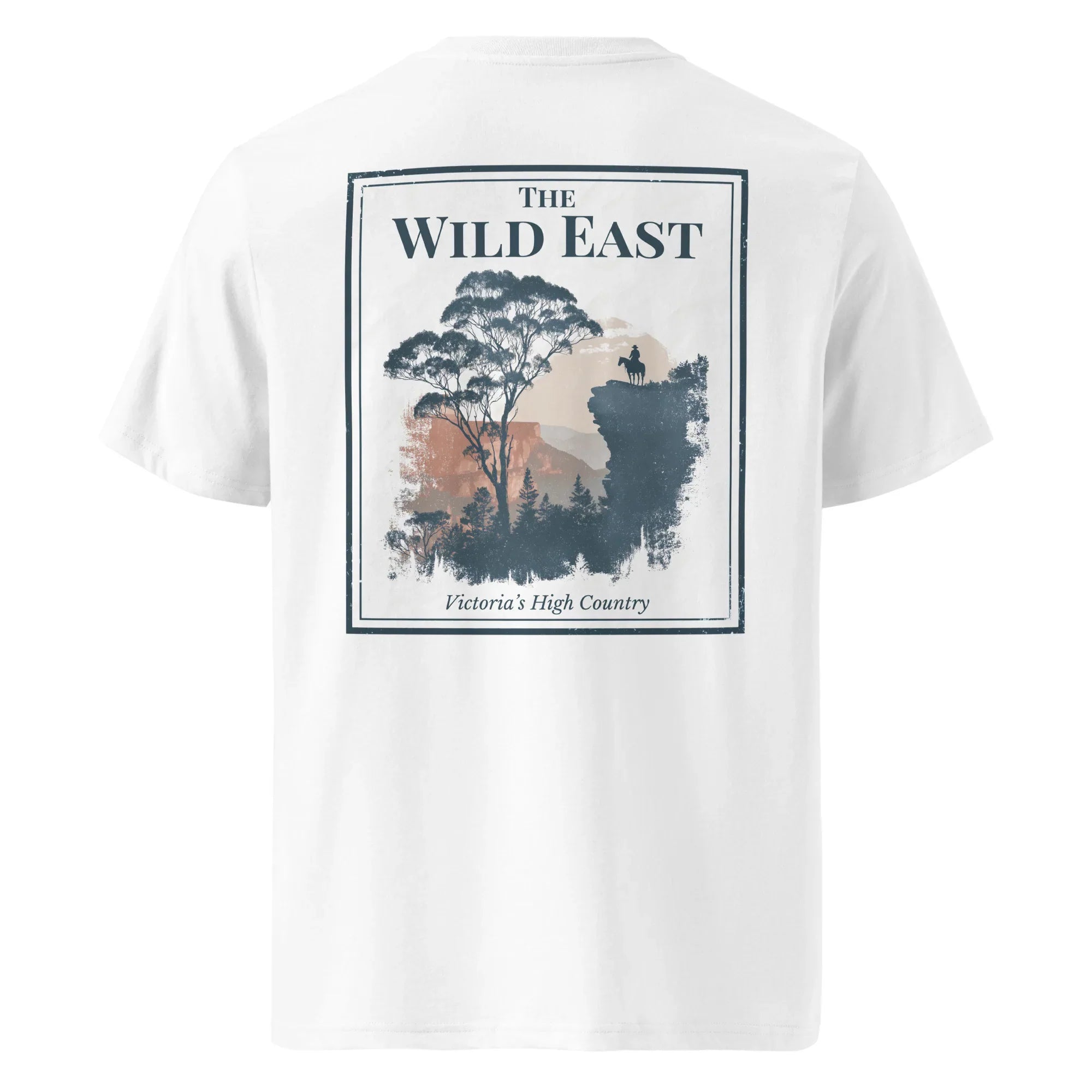 Organic Tee with back wildlife landscape logo print