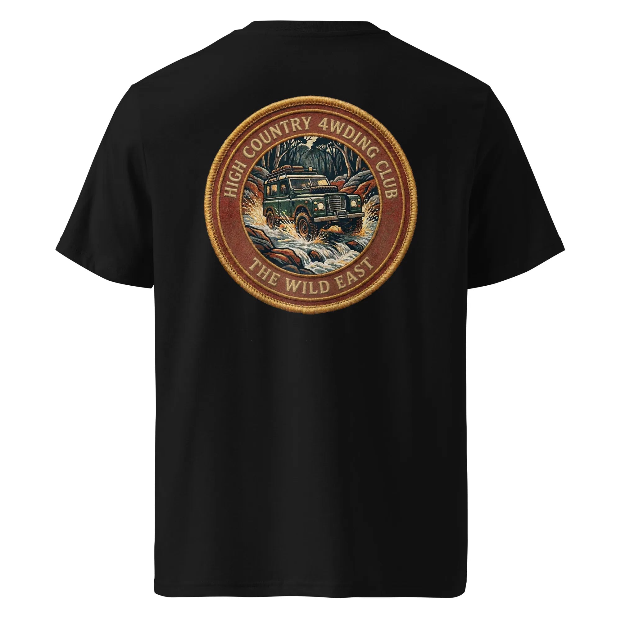 Organic Tee 4WD Club T-shirt, black, large round back logo graphic
