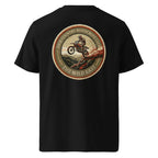 HC Motocross Club Unisex T-Shirt schwarz mit rundem Rückenlogo und Motorradgrafik