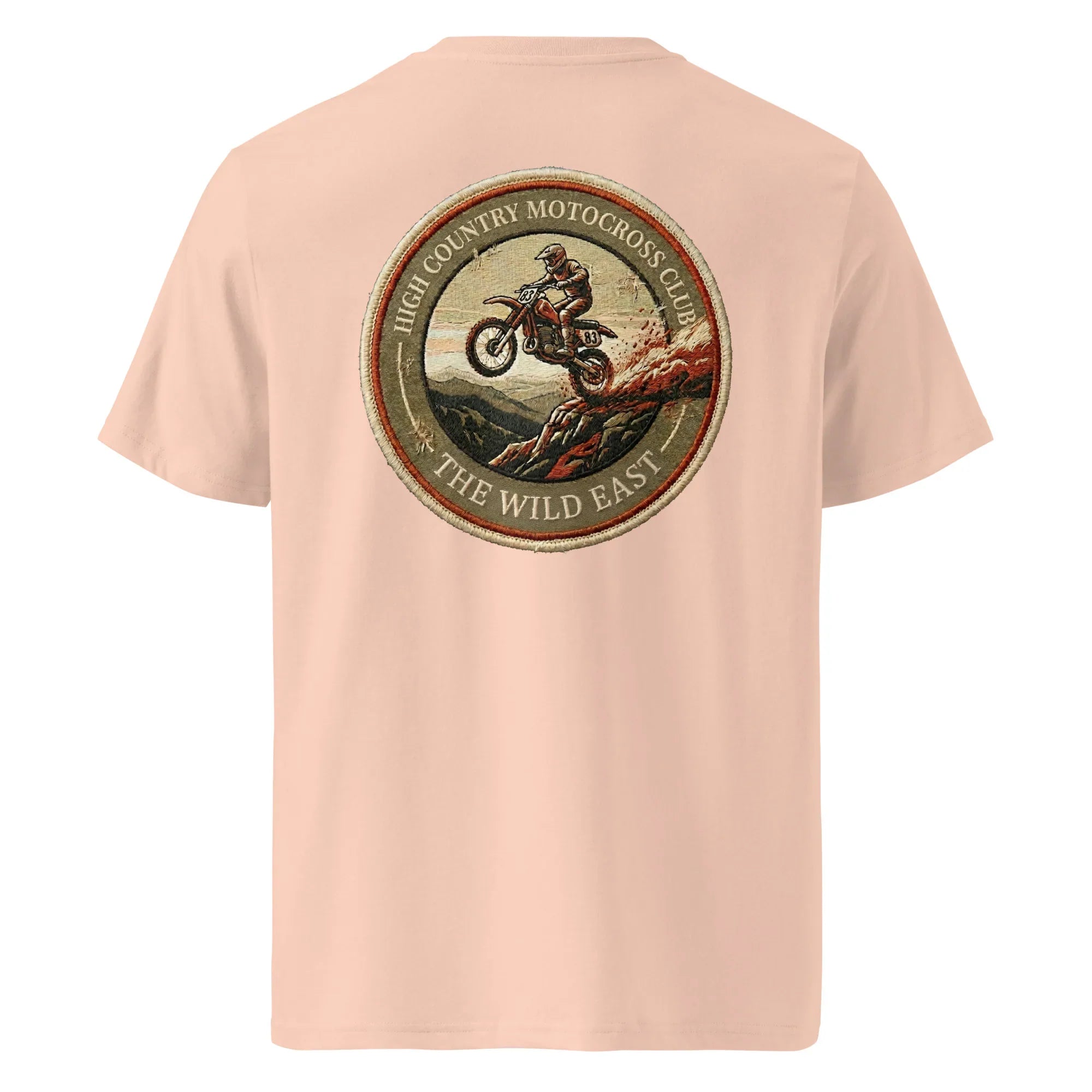 HC Motocross Club organic T‑Shirt, Fraiche Peche, Rückenprint
