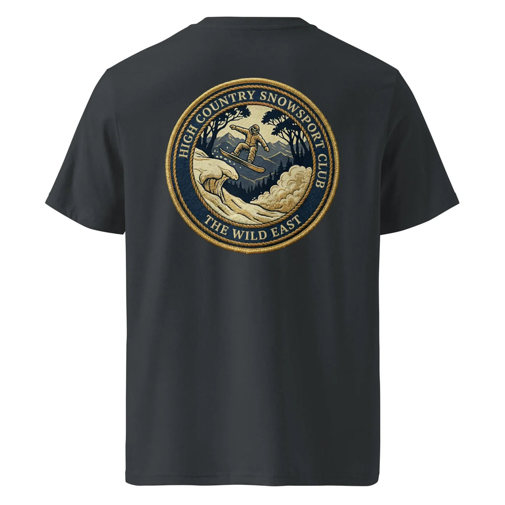 Organic tee - Snowsport Club in anthracite with back circular graphic logo