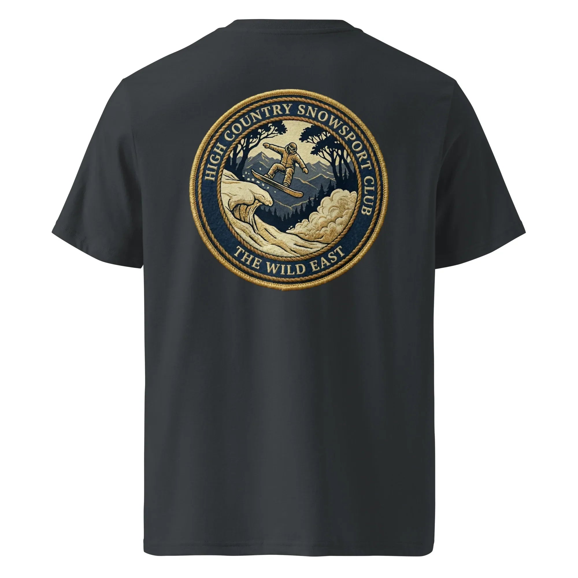 Organic tee - Snowsport Club in anthracite with back circular graphic logo